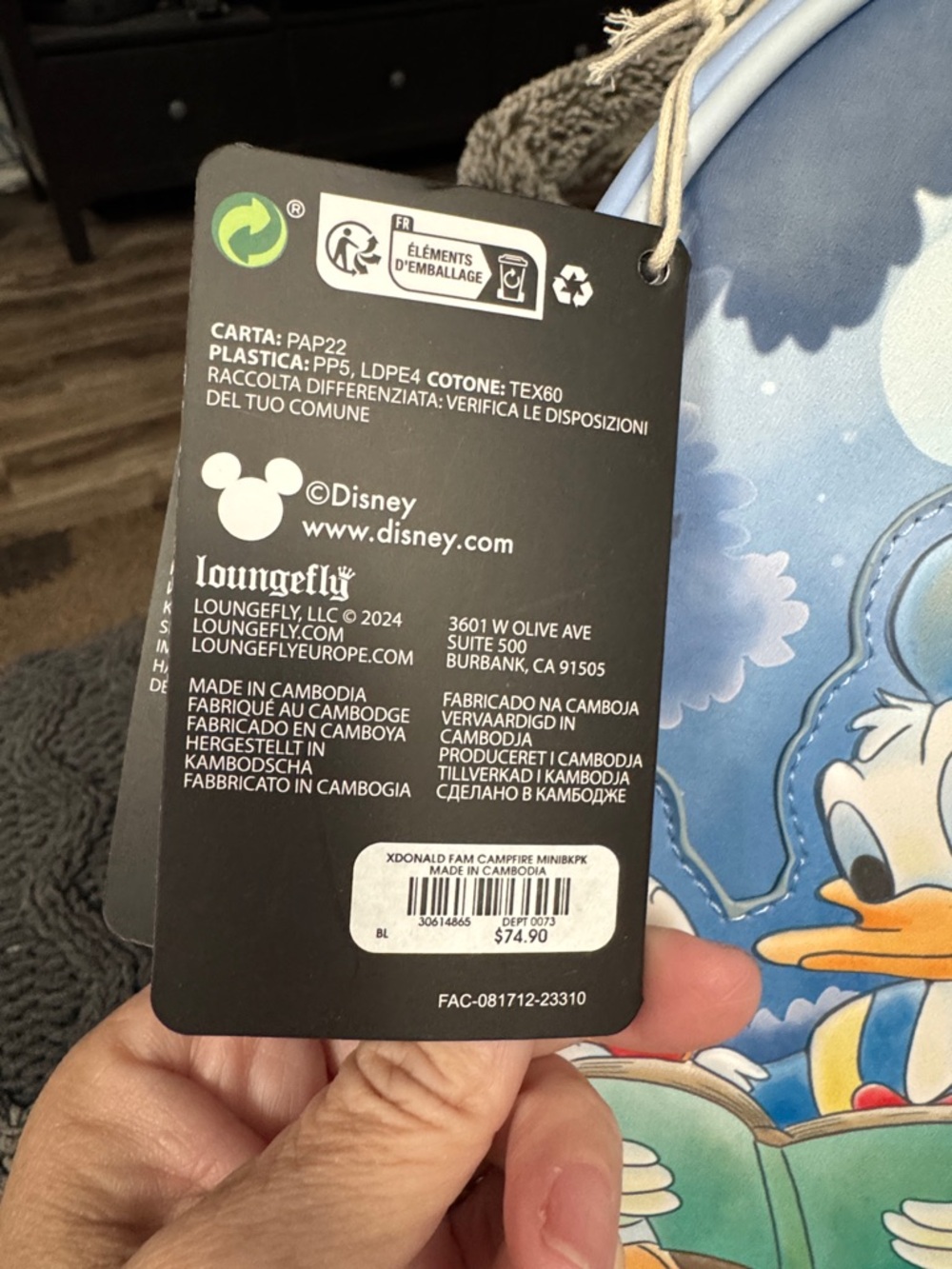 Loungefly Disney DuckTales Campfire Mini Backpack - Light Blue & Navy - Picture 2 of 5